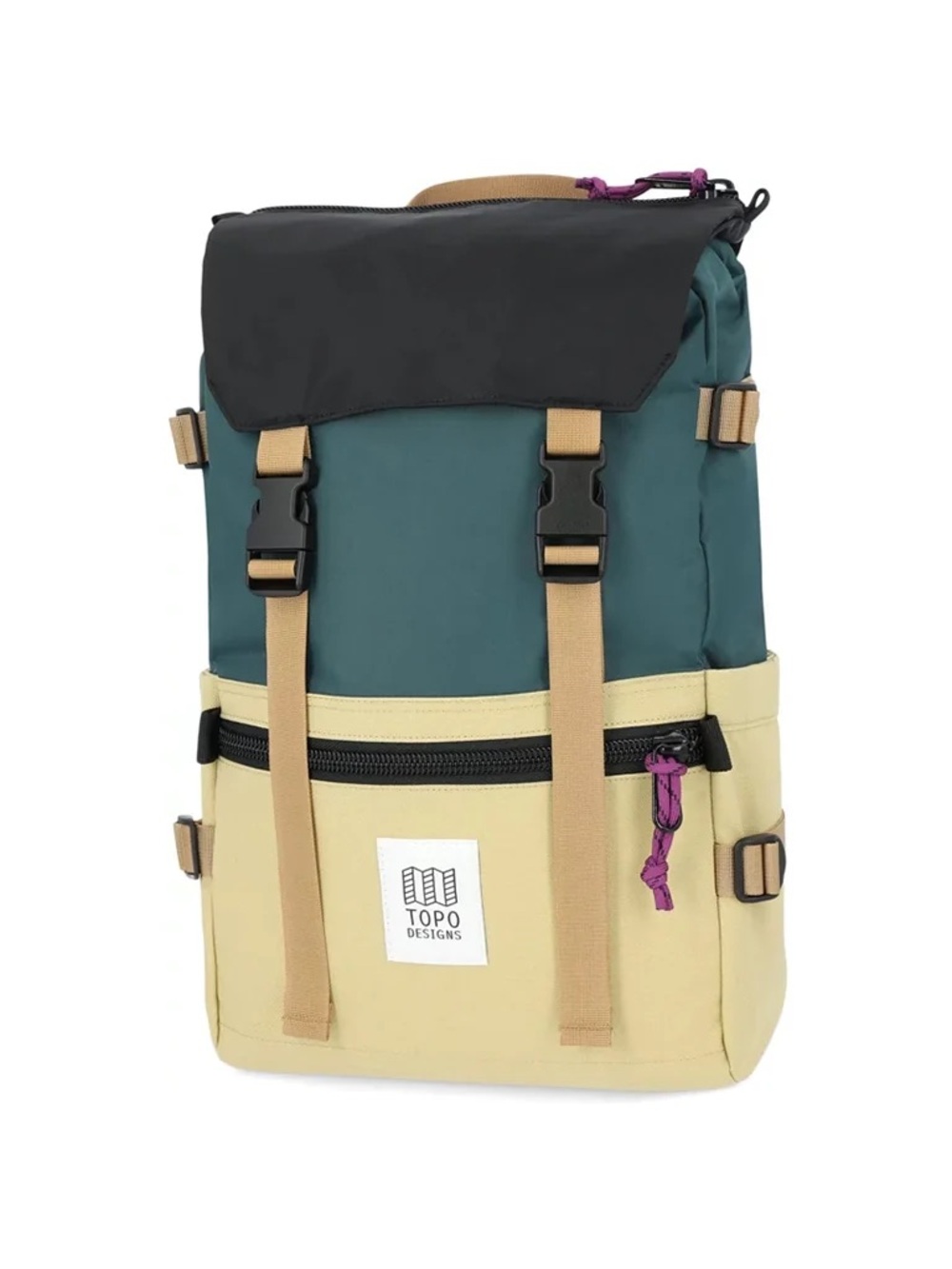 Topo Designs Rover Pack Classic in Classic Hemp Botanic Green Roll-Top Backpack